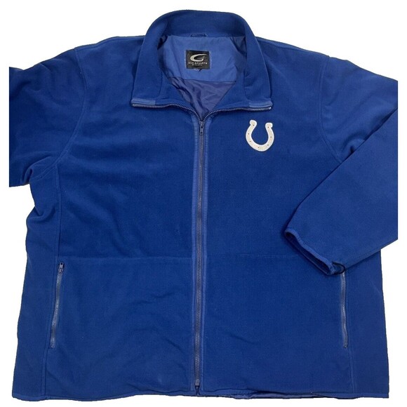 Vintage‎ Y2k GIII Indianapolis Colts Mens Full Zip Fleece Jacket XXL 2XL NFL - Picture 1 of 4